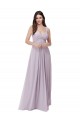 Best Draped Chiffon Bridesmaid Dress with Sash UK