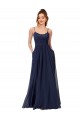 Best Long Chantilly Lace and Ruched Chiffon Bridesmaid Dress with Pockets UK