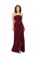 Best Simple Strapless Chiffon Bridesmaid Dress with Rounded Neckline UK