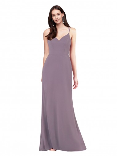 Best Simple Floor-Length Chiffon Formal Bridesmaid Dress with Criss-Cross Back UK