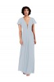 Best Deep V-Neckline Chiffon Bridesmaid Dress with Flutter Sleeves UK