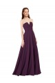 Best Strapless Chiffon Bridesmaid Dress with Notched Neckline UK
