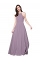 Best Floor Length Long Chiffon Bridesmaid Dress with Double Bow Feature UK