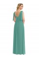 Best Plunge Neckline Bow Shoulder Chiffon Maxi Bridesmaid Dress UK