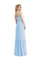 Best Tie Shoulder Bustier Bodice Ruffle Hem Maxi Bridesmaid Dress UK