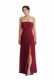 Best Cuffed Strapless Maxi Formal Bridesmaid Dress with Front Slit UK