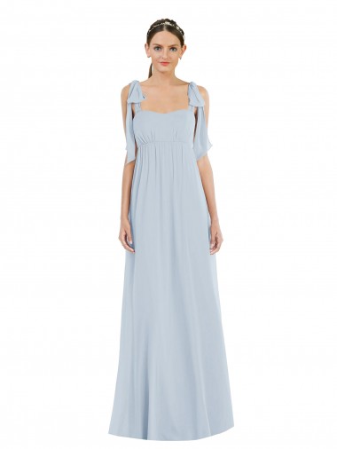 Best Tie Shoulder Empire Waist Maxi Bridesmaid Dress UK