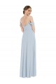 Best Off the Shoulder Basque Neck Maxi Bridesmaid Dress with Flounce Sleeves UK