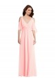 Best Cold Shoulder Draped Wrap Maxi Bridesmaid Dress UK