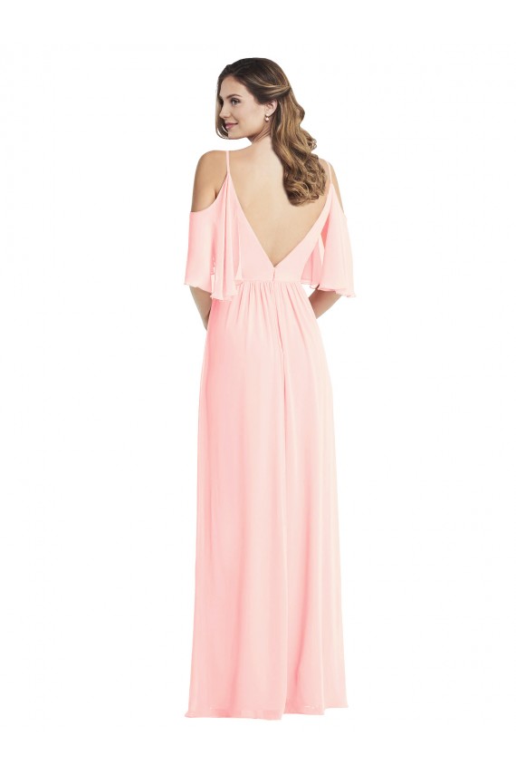 Best Cold Shoulder Draped Wrap Maxi Bridesmaid Dress UK