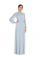 Best Strapless Chiffon Maxi Formal Bridesmaid Dress with Puff Sleeve Blouson Overlay UK