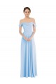 Best Off the Shoulder Draped Neckline Maxi Formal Bridesmaid Dress UK
