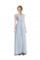 Best Ruffle Trimmed V Back Chiffon Maxi Bridesmaid Dress UK