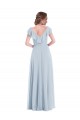 Best Ruffle Trimmed V Back Chiffon Maxi Bridesmaid Dress UK