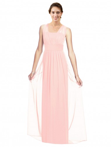 Best V-Neck Full Length Chiffon Bridesmaid Dress UK
