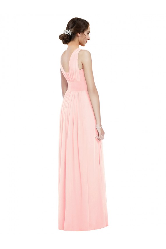 Best V-Neck Full Length Chiffon Bridesmaid Dress UK