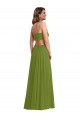 Best Ruffled Chiffon Cutout Maxi Bridesmaid Dress UK
