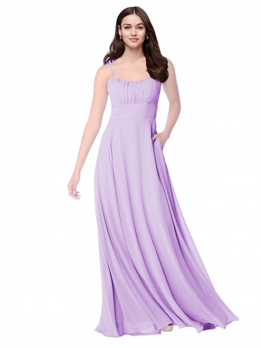 Best Chiffon A-Line Chiffon Bridesmaids Dress with Ruched Bodice UK
