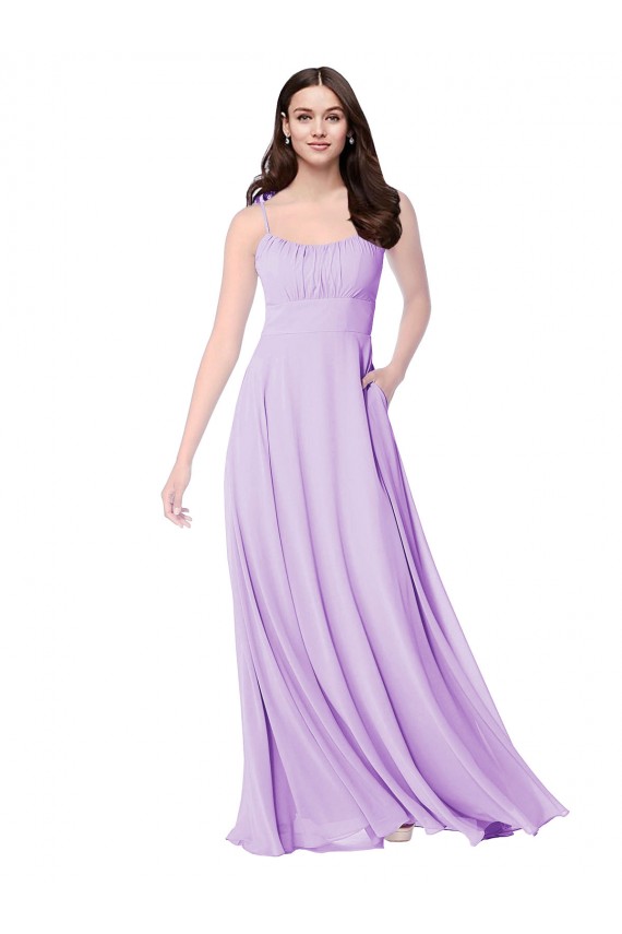 Best Chiffon A-Line Chiffon Bridesmaids Dress with Ruched Bodice UK