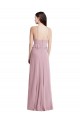 Best Bias Ruffle Empire Waist Halter Maxi Bridesmaid Dress UK