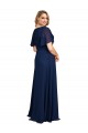 Best Chiffon V-Neck Short Sleeves Long Formal Bridesmaid Dress / Prom Dress with High Slit UK