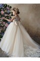 Best Champagne Ball Gown Sweetheart Chapel Train Sleeveless Flower Girl Dress UK