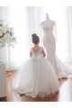 Best Ivory Ball Gown Chapel Train Sleeveless Flower Girl Dress UK