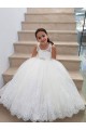 Best Ivory Ball Gown Floor Length Flower Girl Dress UK