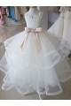 Best Ivory Ball Gown High Neck Floor Length Flower Girl Dress UK