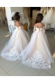 Best Ivory Ball Gown Sweetheart Chapel Train Long Sleeve Flower Girl Dress UK