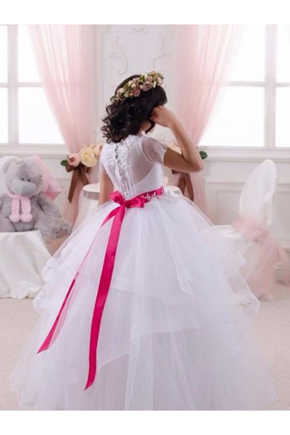 Best Ivory Ball Gown Sweetheart Floor Length Flower Girl Dress UK
