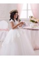 Best Ivory Ball Gown Sweetheart Floor Length Sleeveless Flower Girl Dress UK