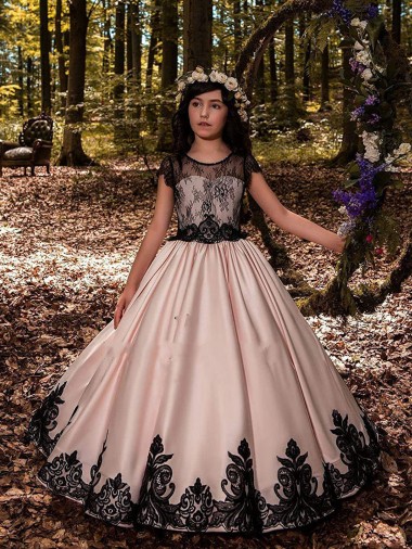Best Ivory Ball Gown Sweetheart Neck Sleeveless Flower Girl Dress UK