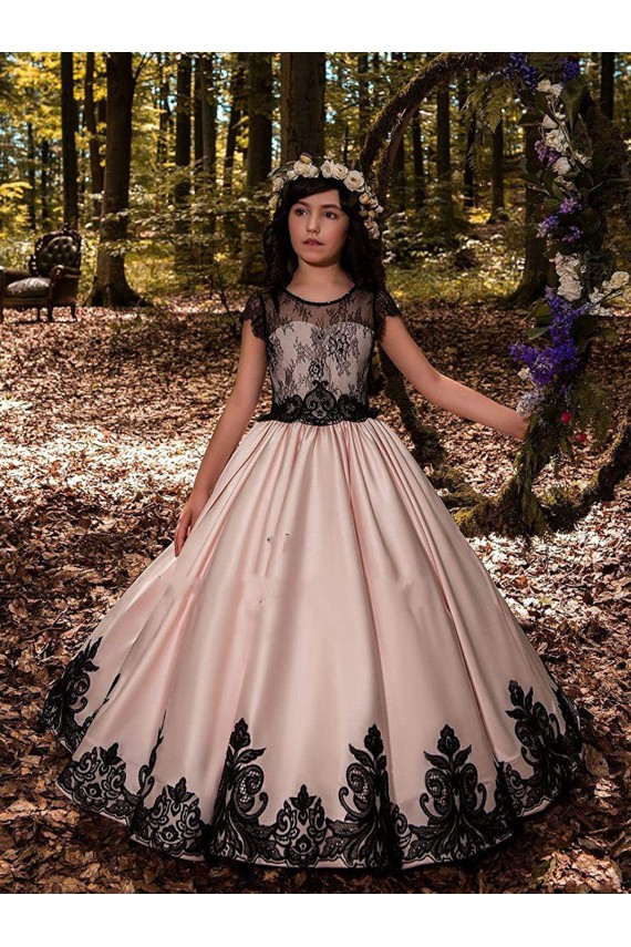 Best Ivory Ball Gown Sweetheart Neck Sleeveless Flower Girl Dress UK