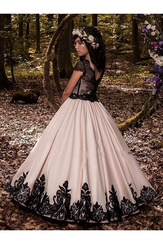 Best Ivory Ball Gown Sweetheart Neck Sleeveless Flower Girl Dress UK