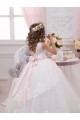 Best Ivory Ball Gown Sweetheart V-Back Sleeveless Flower Girl Dress UK