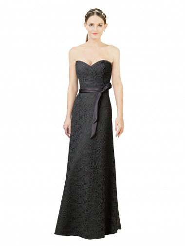 Best Strapless Lace Bridesmaid Dress with Sweetheart Neckline UK