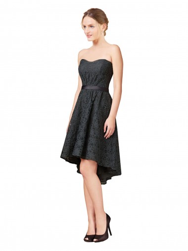 Best Lace Cocktail Bridesmaid Dress with Hi-Low Hemline UK