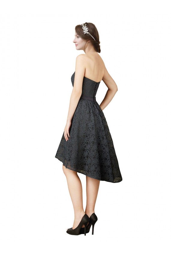 Best Lace Cocktail Bridesmaid Dress with Hi-Low Hemline UK