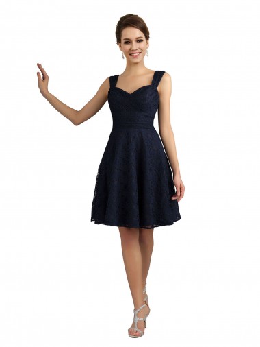 Best Lace Bridesmaid Dress / Cocktail Dress with Sweetheart Neckline and Button Back Detail UK