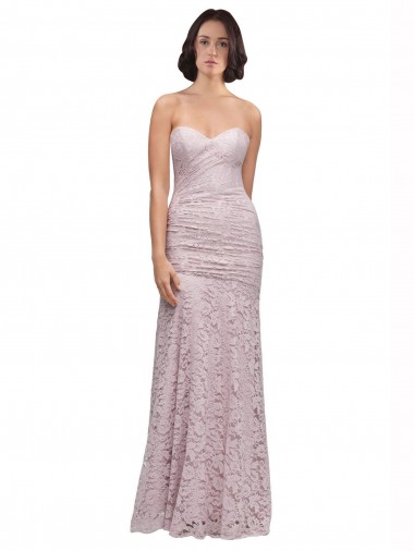 Best Floor Length Long Mermaid Lace Bridesmaid Dress / Prom Dress with Low Back UK