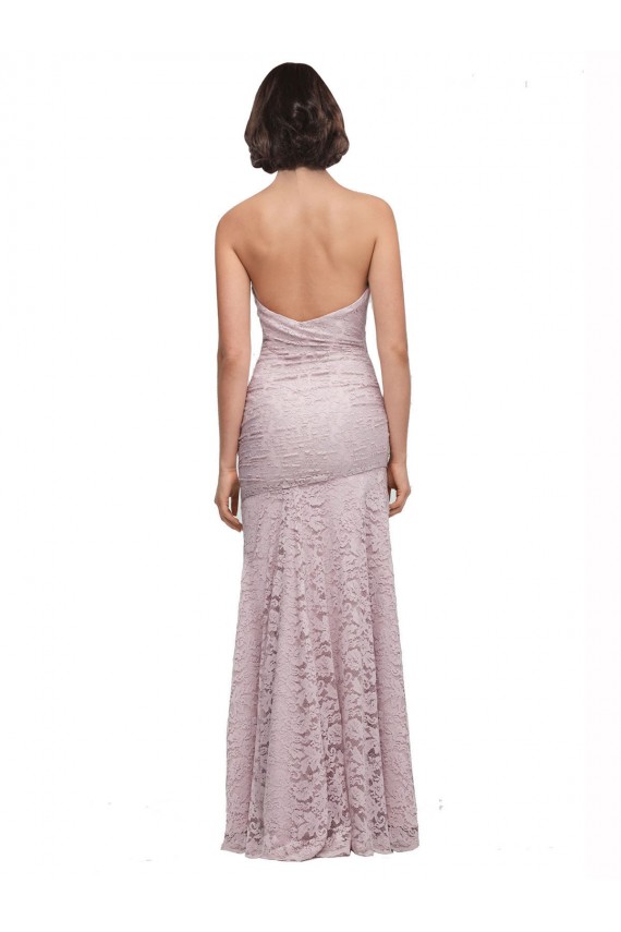 Best Floor Length Long Mermaid Lace Bridesmaid Dress / Prom Dress with Low Back UK