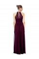 Best Lace Halter Bodice Long Chiffon Bridesmaid Dress UK