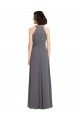 Best Long Chiffon Bridesmaid Dress with Corded Lace Bodice UK