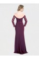 Best Full Length Long Bridesmaid Dress with Lace Off The Shoulder Bodice UK