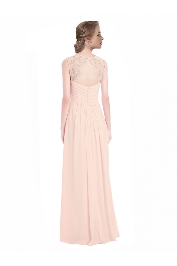 Best Sweetheart Chiffon Bridesmaid Dress with Lace Straps and Keyhole Back UK