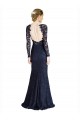 Best Illusion Long Sleeves Lace Bridesmaid Dress / Prom Dress with Sheer Keyhole Back UK