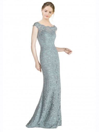 Best Off the Shoulder Mermaid Lace Bridesmaid Dress / Prom Dress with Cap Sleeves UK