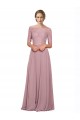 Best Off the Shoulder Lace Crop Top A-Line Chiffon Bridesmaid Dress / Prom Dress UK