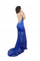 Best High Neck Long Open Back Lace Bridesmaid Dress / Prom Dress with Train UK